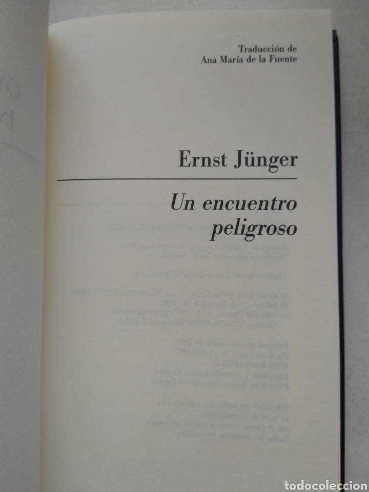 Libros: UN ENCUENTRO PELIGROSO/ERNST J&Uuml;NGER - Foto 2