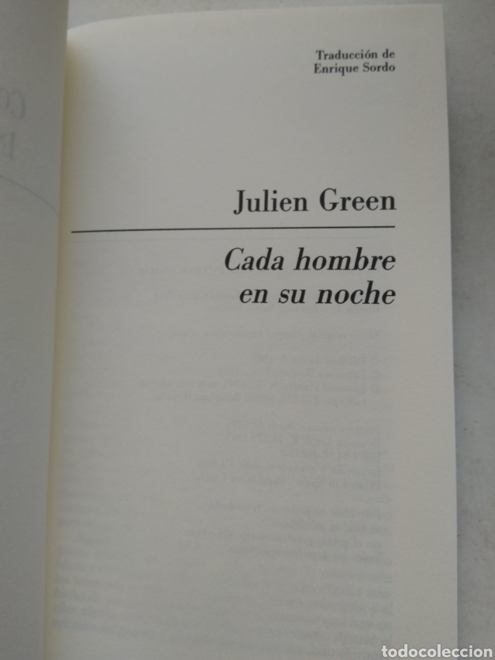 Libros: CADA HOMBRE EN SU NOCHE/JULIEN GREEN - Foto 2