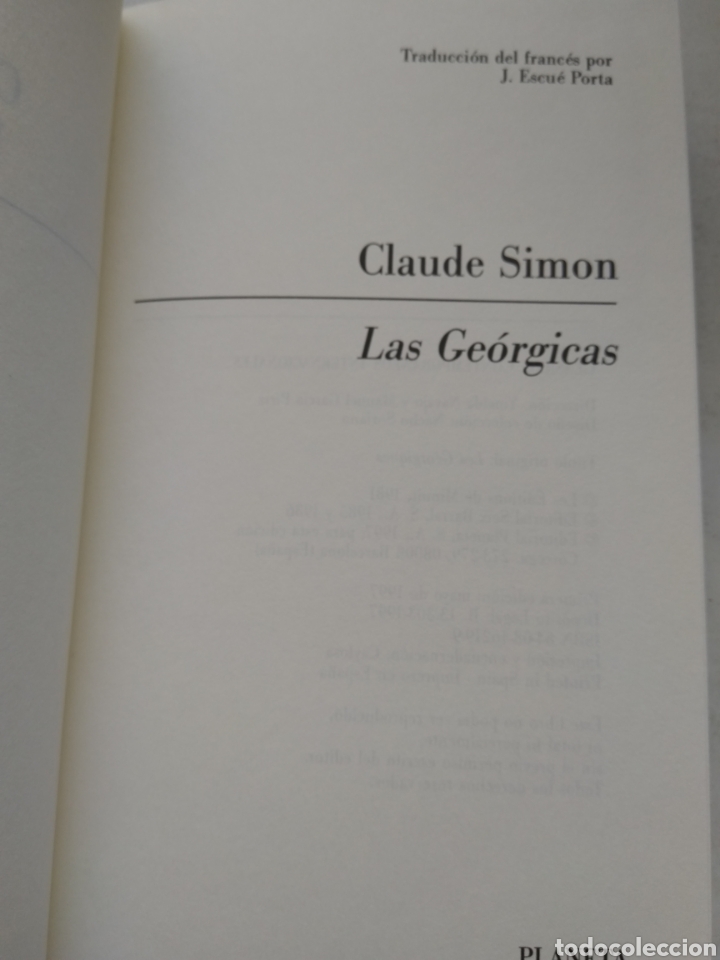 Libros: LAS GEORGICAS/CLAUDE SIMON - Foto 2