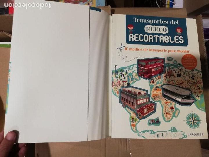Libros: Transportes del mundo recortables. Larousse. Con p&oacute;ster. - Foto 2