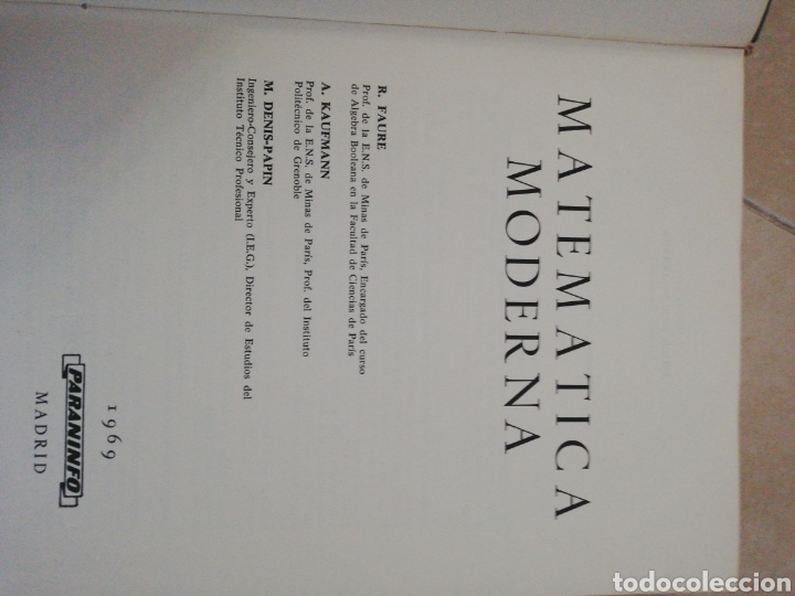 Libros: Matem&aacute;tica moderna, Fraure Kaufmann, aide-meMoire, 1969 - Foto 3