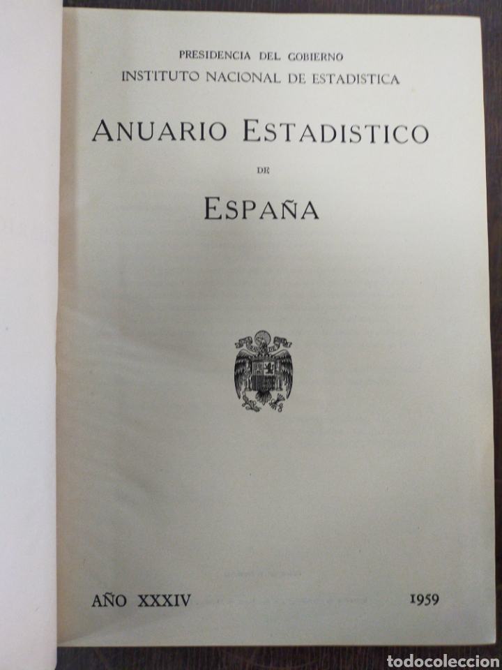 Libros: Anuario estad&iacute;stico de Espa&ntilde;a. 1959. - Foto 3