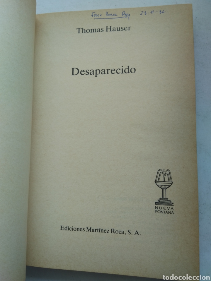 Libros: DESAPARECIDO/THOMAS HAUSER/COSTA-GRAVAS - Foto 2
