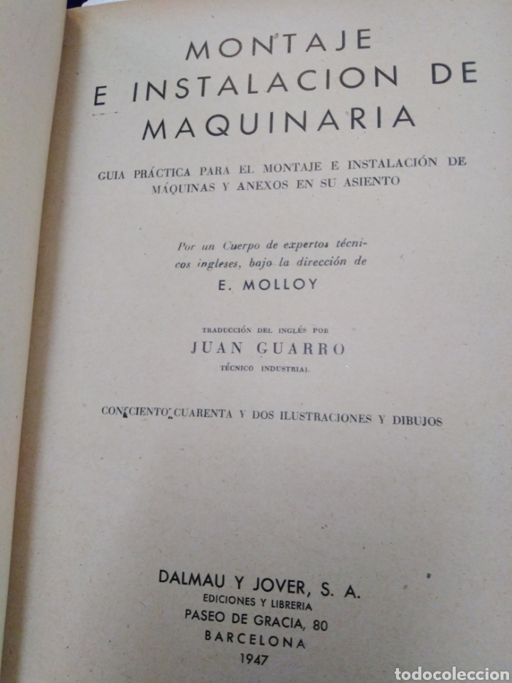 Libros: MONTAJE E INSTALACION DE MAQUINARIA - MOLLOY, E. - Foto 3