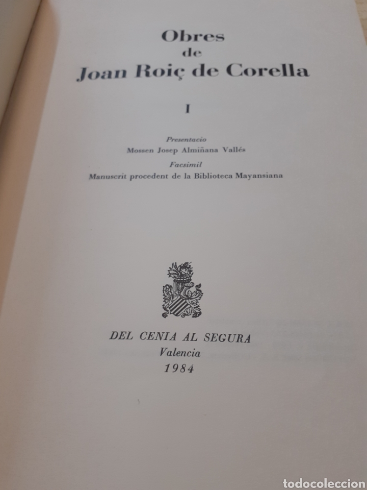 Libros: OBRES. Los 2 tomos. Completo - ROI&Ccedil; DE CORELLA,Joan. - Foto 4
