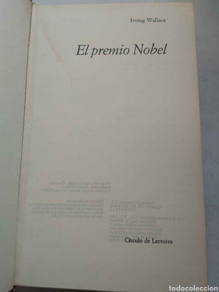 Libros: EL PREMIO NOBEL/IRWING WALLACE - Foto 2