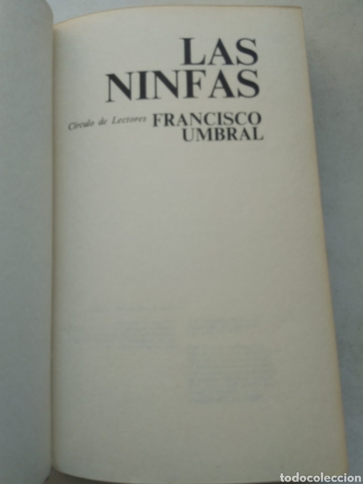 Libros: LAS NINFAS/FRANCISCO UMBRAL - Foto 2