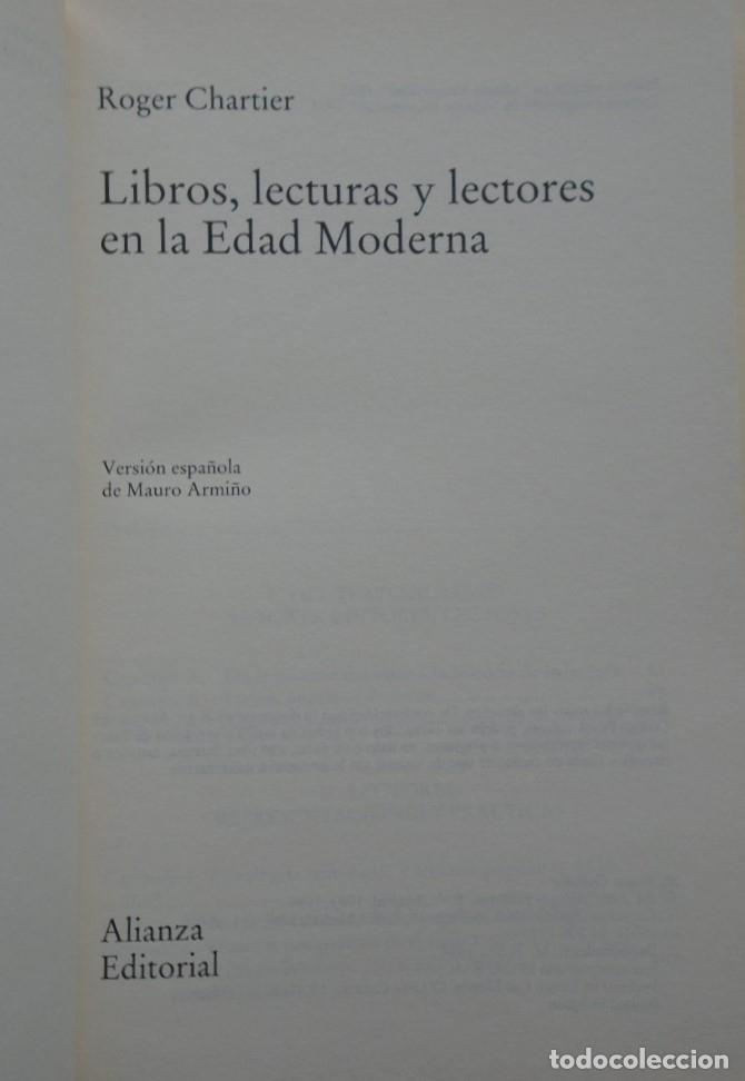 Libros: Libros, Lecturas y Lectores en la Edad Moderna. - Chartier, Roger. - Foto 2