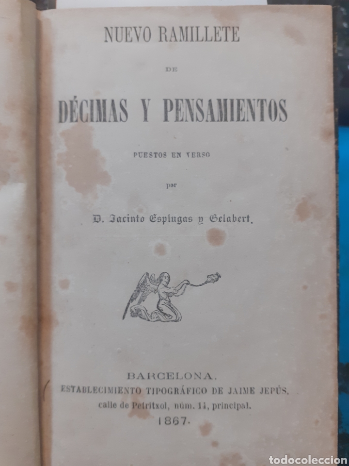 Livres: NUEVO RAMILLETE DE DECIMAS Y PENSAMIENTOS - ESPLUGAS Y GELABERT,Jacinto