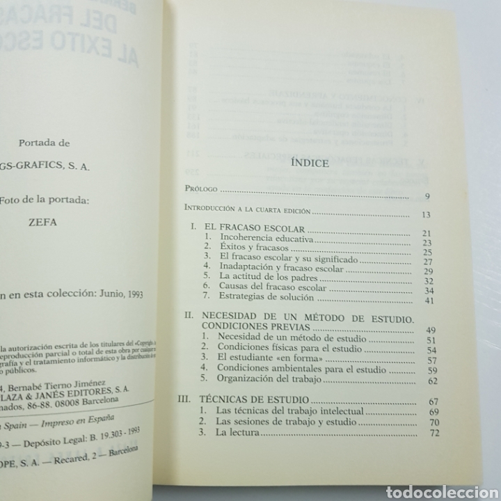 Libros: DEL FRACASO AL EXITO ESCOLAR - BERNABE TIERNO JIMENEZ - Foto 2