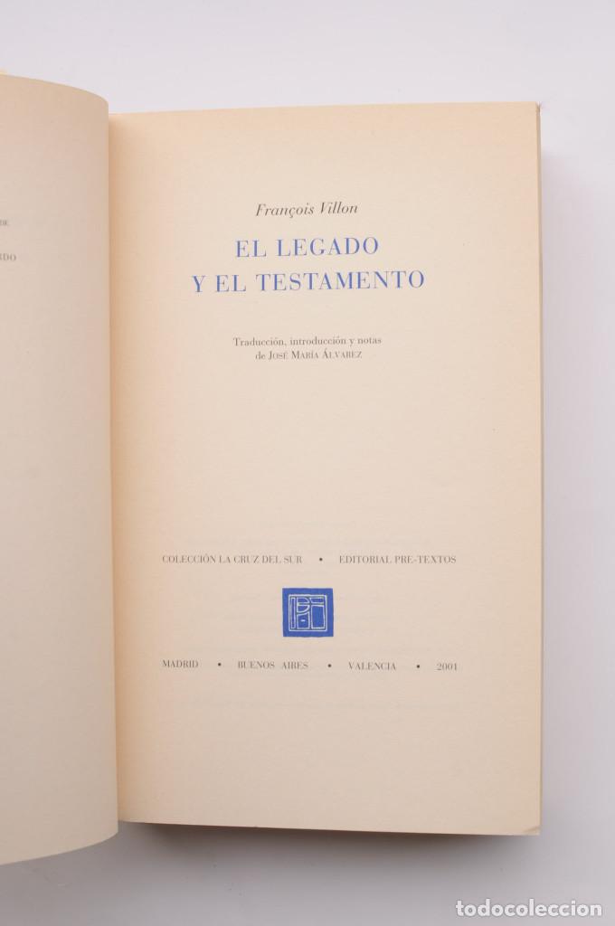 Libros: El legado y el testamento - VILLON, Fran&ccedil;ois - Foto 2