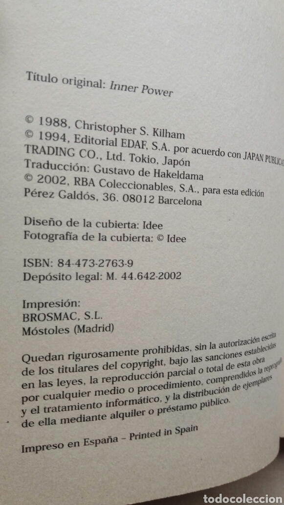 Libros: El poder interior. Christopher Kilham. RBA Editores, 2002. - Foto 4