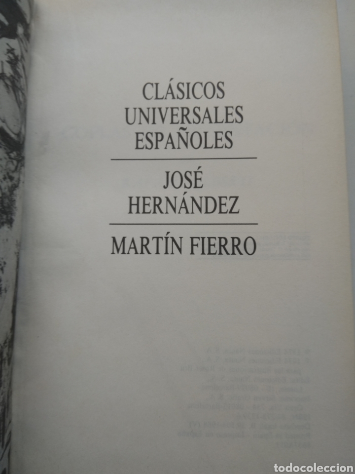 Libros: MART&Iacute;N FIERRO/JOS&Eacute; HERNANDEZ - Foto 2