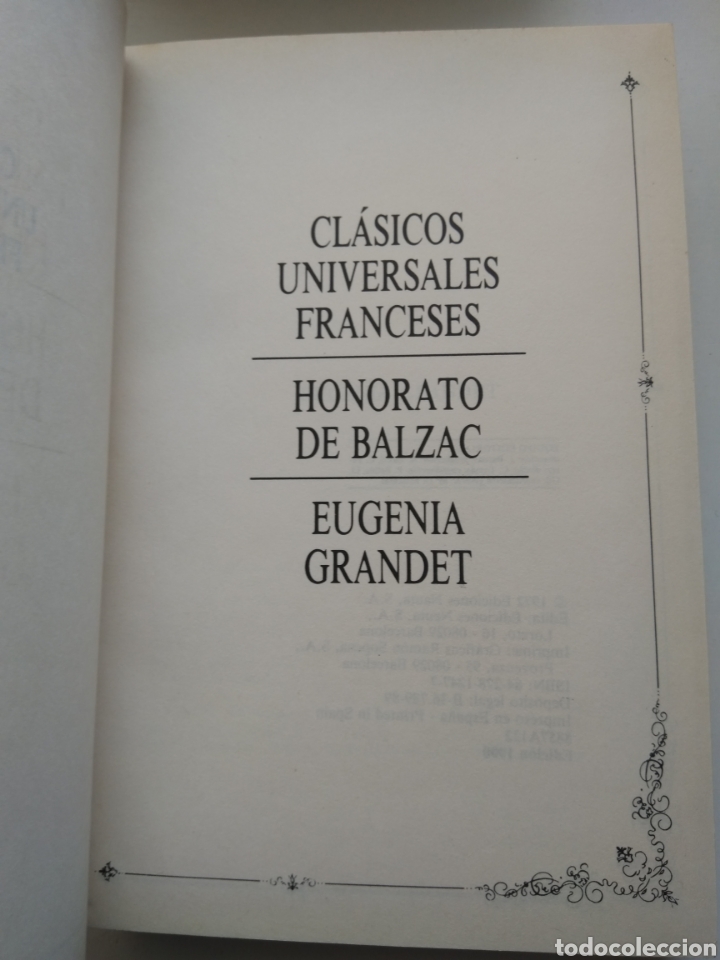 Libros: EUGENIA GRANDET/HONORATO DE BALZAC - Foto 2