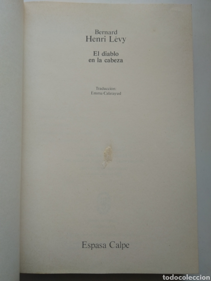 Libros: EL DIABLO EN LA CABEZA/BERNARD HENRI LEVY - Foto 2