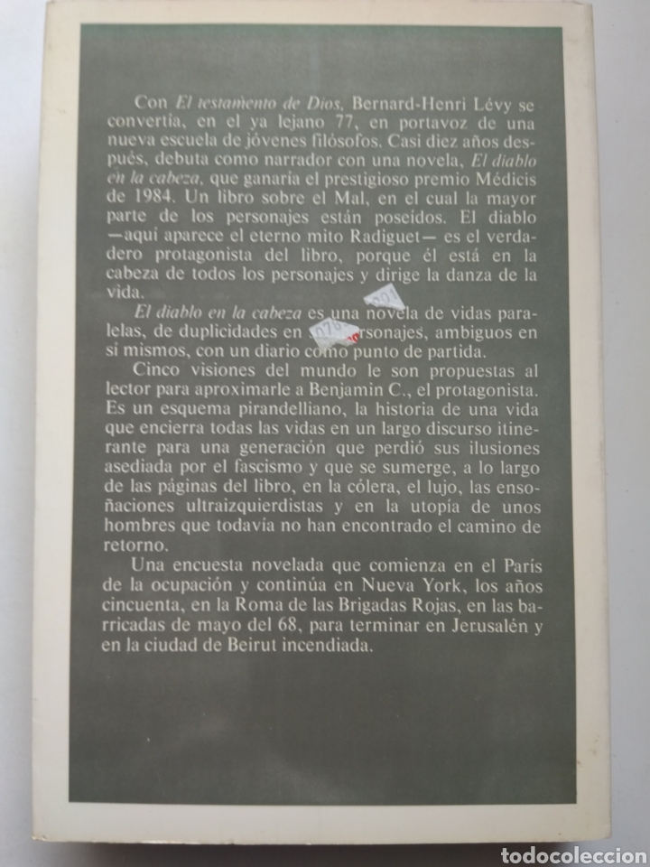Libros: EL DIABLO EN LA CABEZA/BERNARD HENRI LEVY - Foto 3