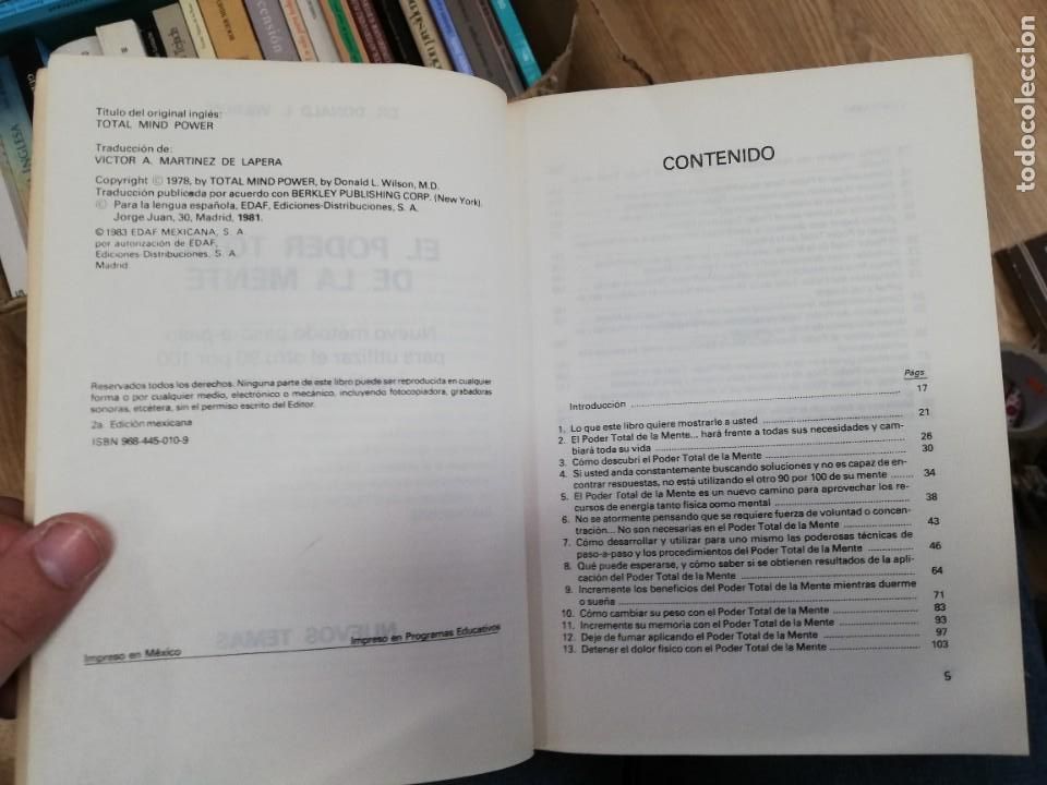 Libros: EL PODER TOTAL DE LA MENTE. DR DONALD L. WILSON - Foto 2