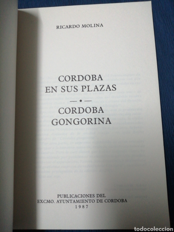 Libros: C&oacute;rdoba en sus plazas, Ricardo Molina (E3) - Foto 4