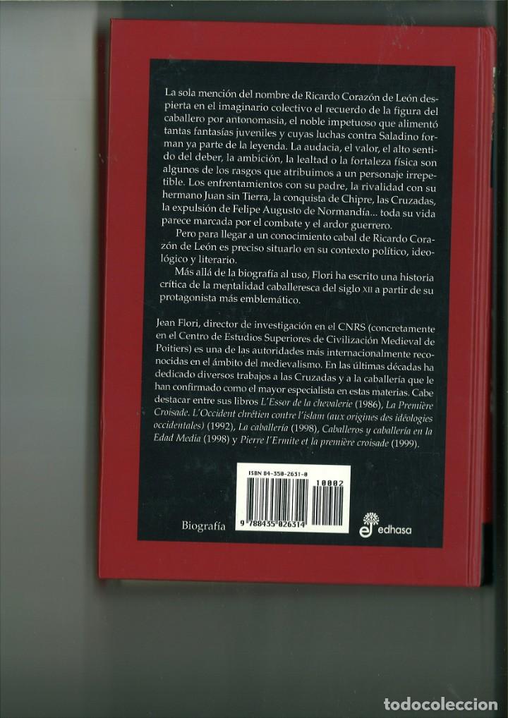 Libros: RICARDO CORAZ&Oacute;N DE LE&Oacute;N. EL REY CRUZADO. Jean Flori - Foto 2
