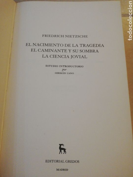 Libros: Nietzsche I, estudio introductorio German Cano, editorial Gredos - Foto 4