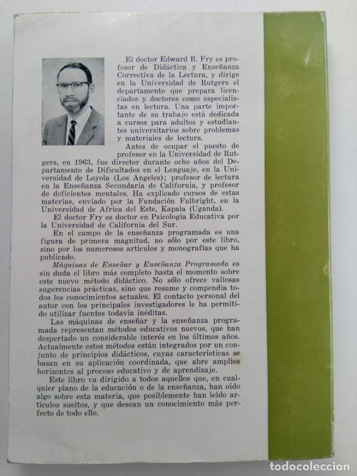 Libros: M&Aacute;QUINAS DE ENSE&Ntilde;AR Y ENSE&Ntilde;ANZA PROGRAMADA - EDWARD FRY - EDITORIAL MAGISTERIO ESPA&Ntilde;OL - Foto 3
