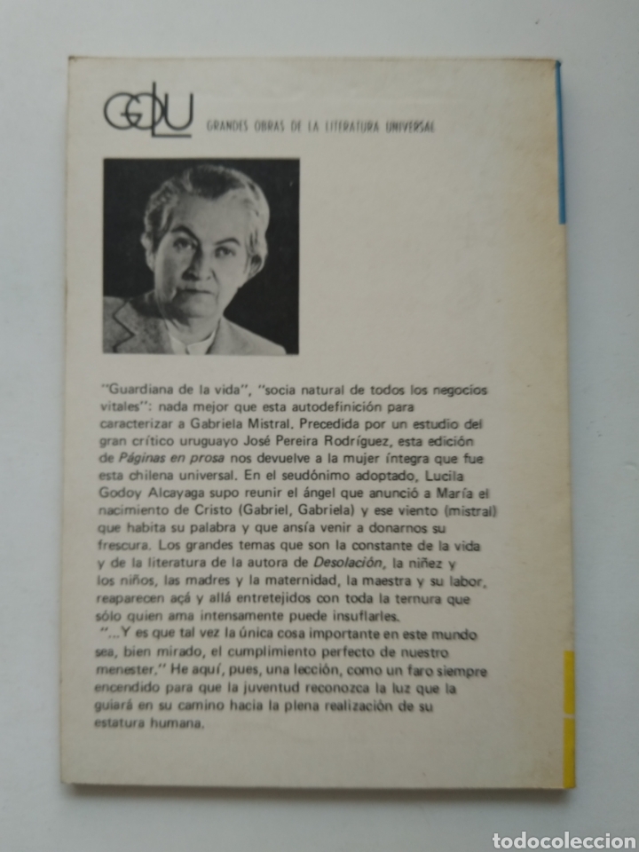 Libros: PAGINAS EN PROSA/GABRIELA MISTRAL - Foto 3