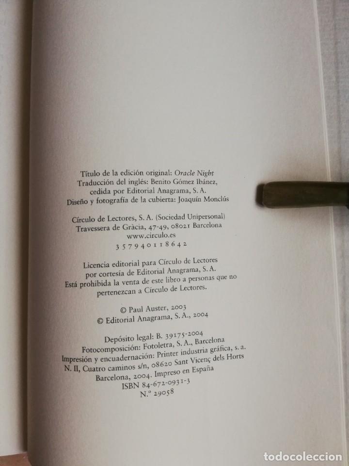 Libros: LA NOCHE DEL OR&Aacute;CULO. PAUL AUSTER. LOTE DE 6 LIBROS. - Foto 10