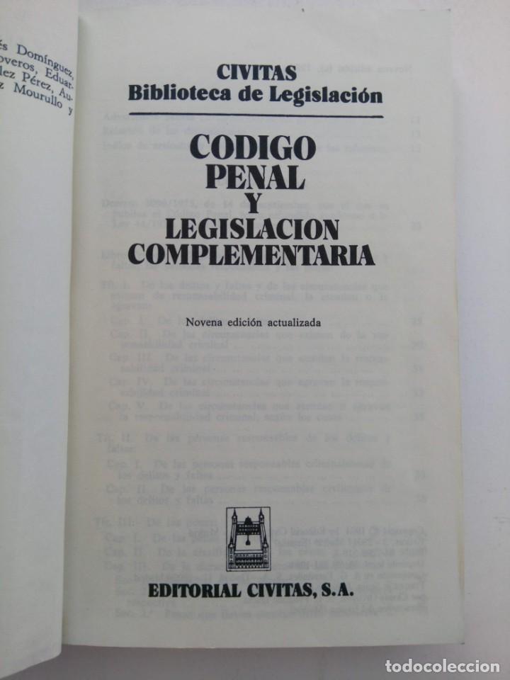 Libros: C&Oacute;DIGO PENAL Y LEGISLACI&Oacute;N COMPLEMENTARIA - EDITORIAL CIVITAS - Foto 2