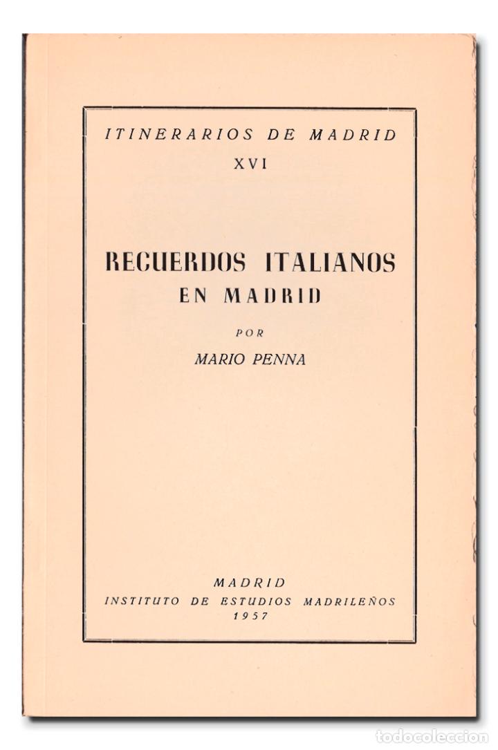 Libros: PENNA (Mario). Recuerdos italianos en Madrid - Foto 1