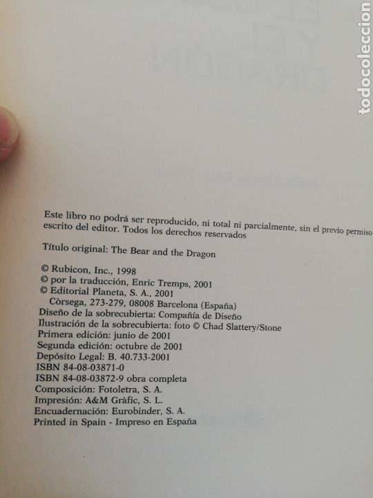 Libros: Tom Clancy el oso y el drag&oacute;n (2 tomos) planeta internacional - Foto 5