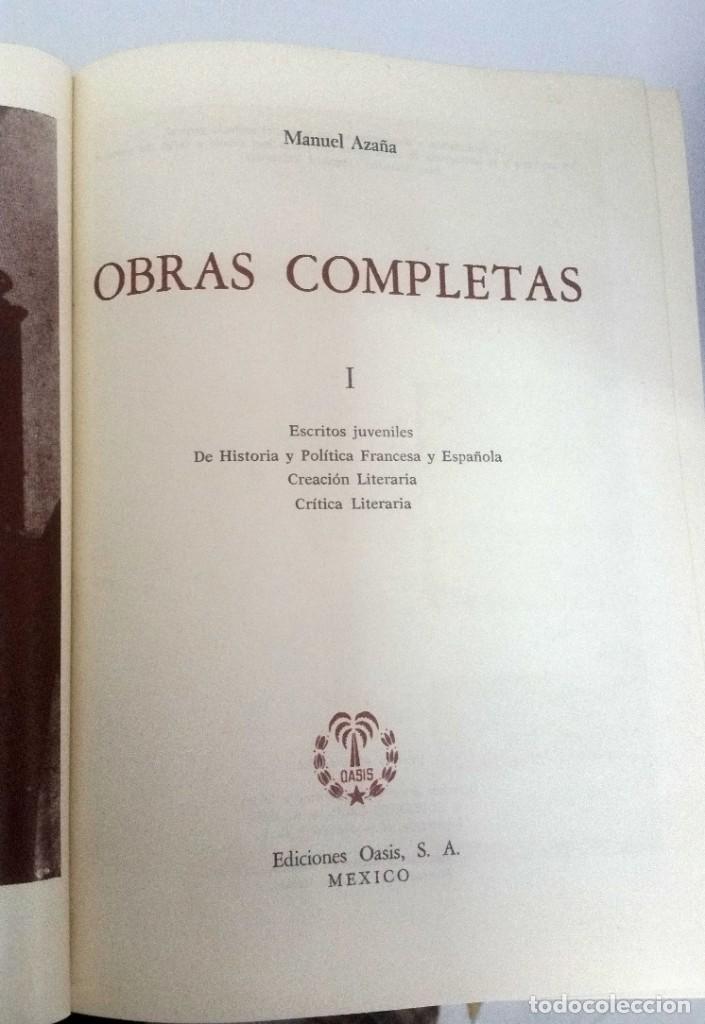 Libros: Aza&ntilde;a: obras completas. Oasis, primera edici&oacute;n - Foto 2