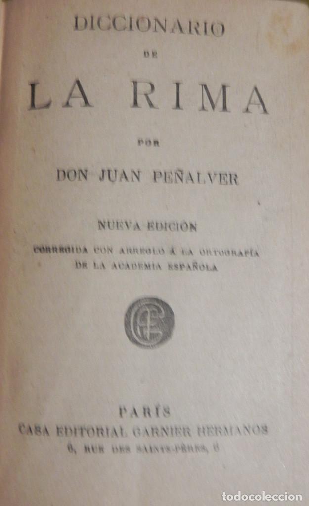 Libros: Diccionario de la rima - PE&Ntilde;ALVER, JUAN - Foto 3