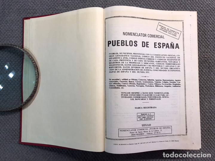 Libros: PUEBLOS DE ESPA&Ntilde;A, Nomenclator Comercial (a.1987) - Foto 2