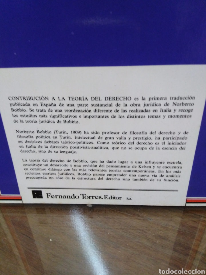 Libros: CONTRIBUCI&Oacute;N A LA TEORIA DEL DERECHO - BOBBIO, Norberto. - Foto 3