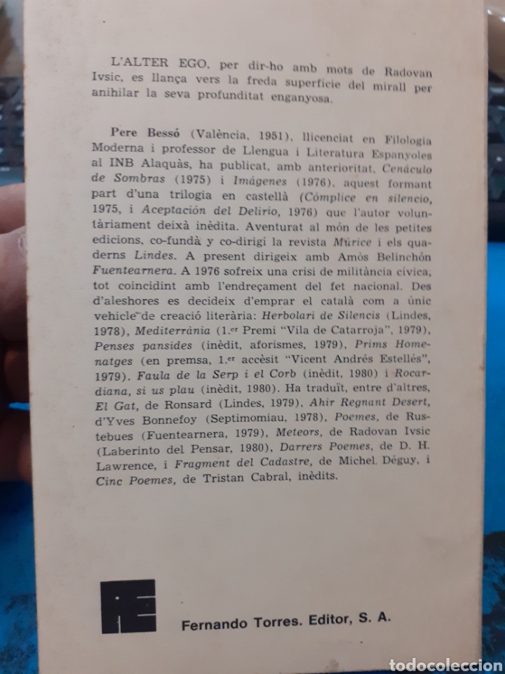 Libros: L&acute;ALTER EGO (1977) - BESSO, Pere - Foto 2