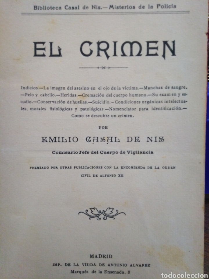 Libros: EL CRIMEN - CASAL de NIS, Emilio - Foto 1