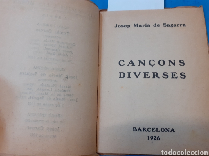Libros: CAN&Ccedil;ONS DIVERSES - SAGARRA, Josep Maria. - Foto 3