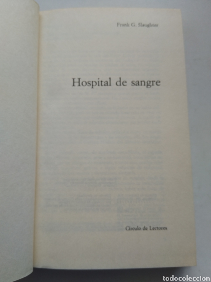 Libros: HOSPITAL DE SANGRE/FRANK G. SLAUGHTER - Foto 2
