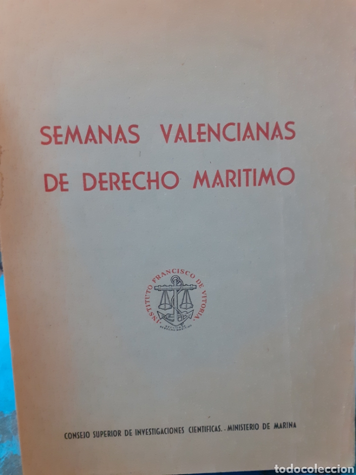 Libros: SEMANAS VALENCIANAS DE DERECHO MARITIMO - V. V. A. A. - Foto 1