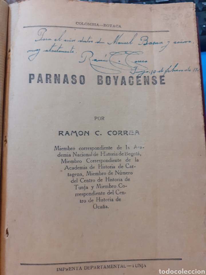 Libros: PARNASO BOYACENSE - CORREA, Ram&oacute;n C. - Foto 1