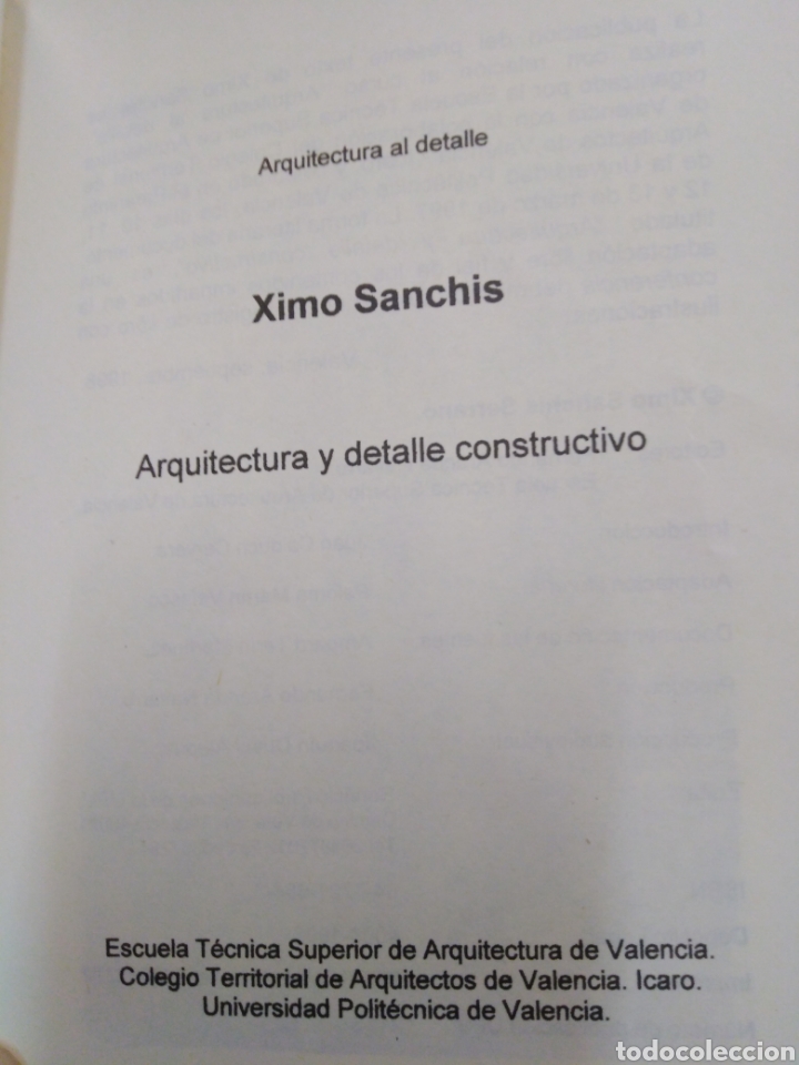 Libros: ARQUITECTURA Y DETALLE CONSTRUCTIVO - SANCHIS, Ximo. - Foto 3