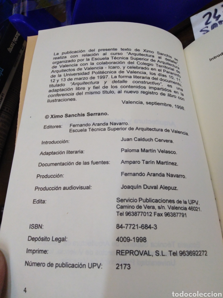 Libros: ARQUITECTURA Y DETALLE CONSTRUCTIVO - SANCHIS, Ximo. - Foto 4