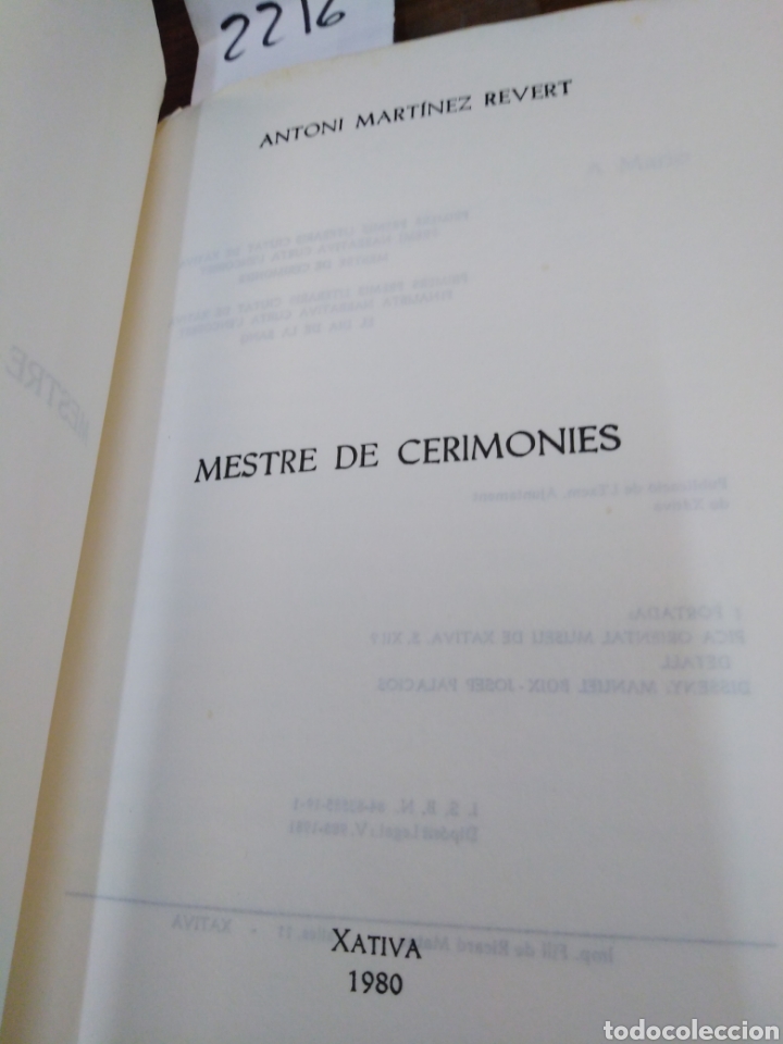 Libros: MESTRE DE CERIMONIES - MARTINEZ REVERT, Antoni. - Foto 3