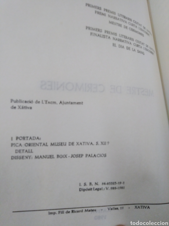 Libros: MESTRE DE CERIMONIES - MARTINEZ REVERT, Antoni. - Foto 4