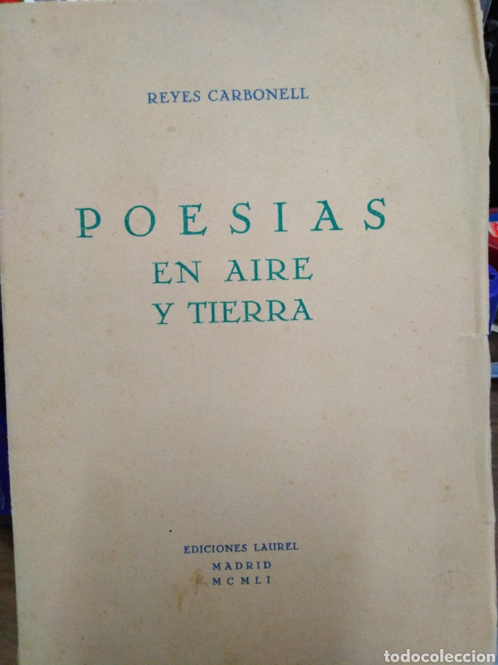 Libros: POESIAS EN AIRE Y TIERRA - CARBONELL, Reyes. - Foto 1