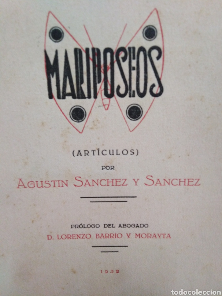 Libros: MARIPOSEOS (Art&iacute;culos) - SANCHEZ Y SANCHEZ, Agust&iacute;n. - Foto 1