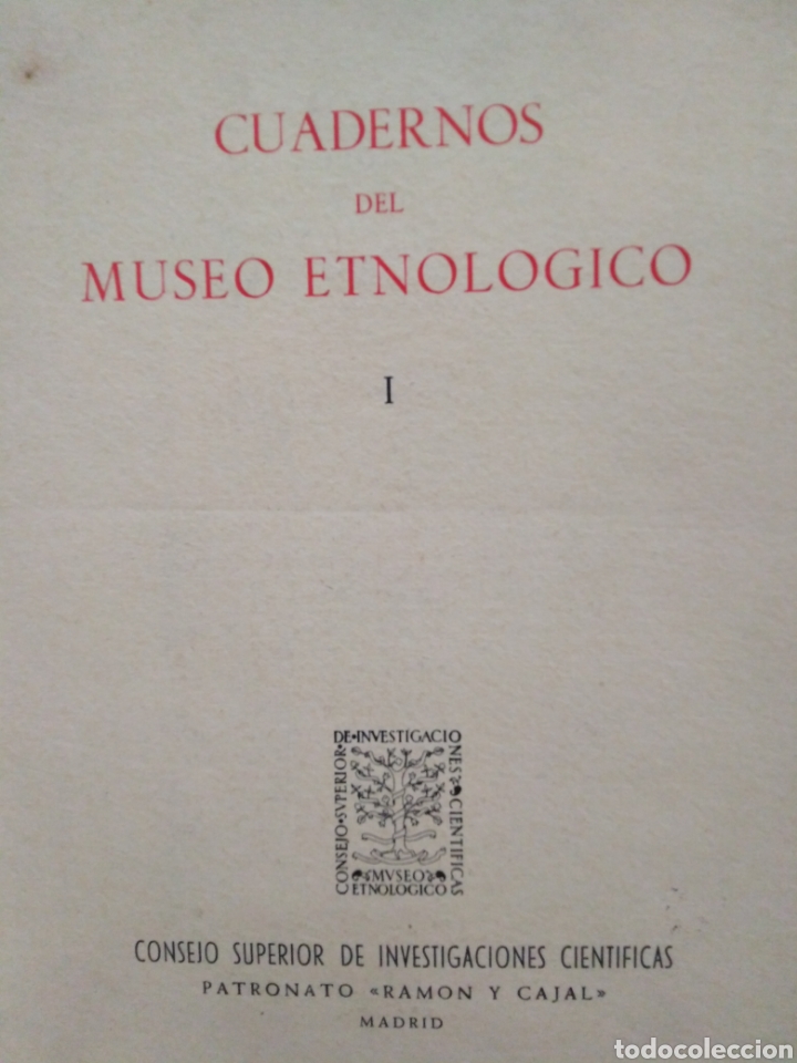 Libros: CUADERNOS DEL MUSEO ETNOLOGICO n&ordm; 1 - ANTROPOLOGIA. - Foto 1
