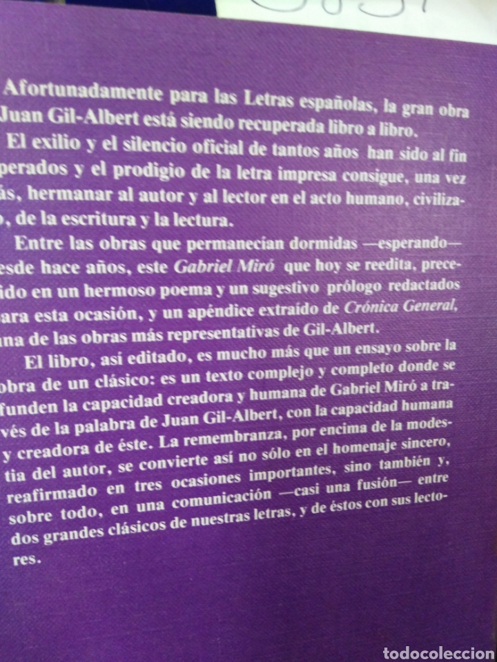 Libros: GABRIEL MIRO. REMEMBRANZA - GIL-ALBERT, Juan. - Foto 3