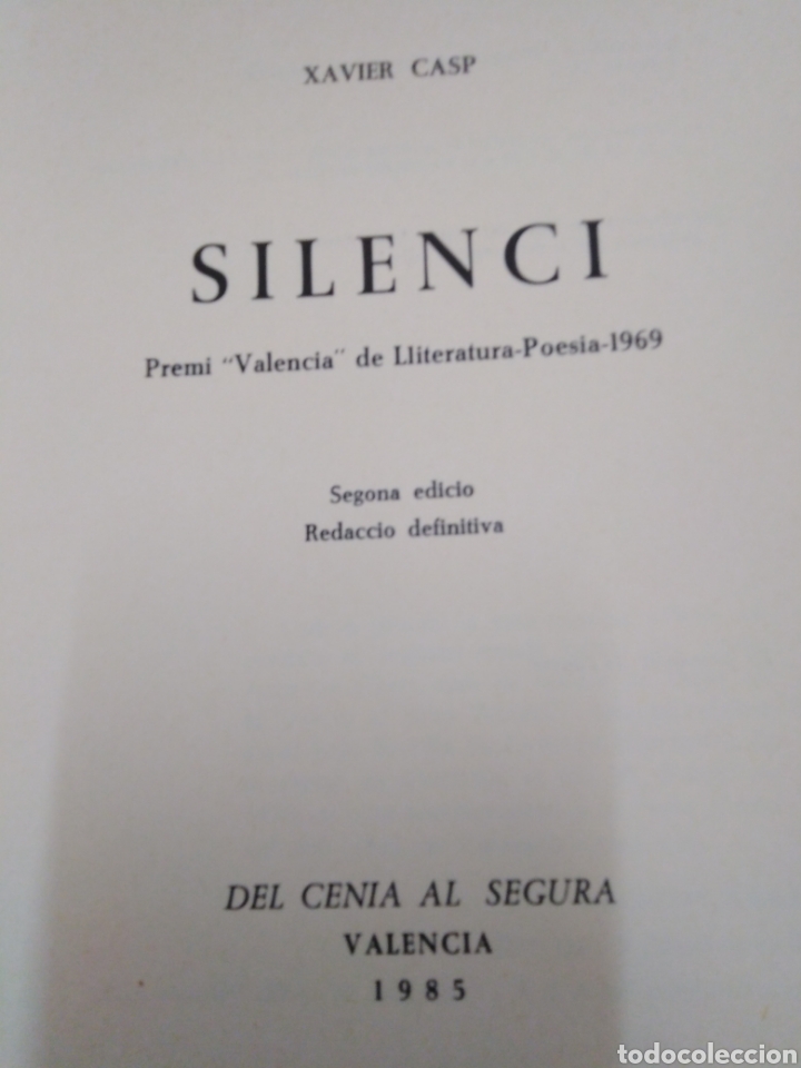 Libros: SILENCI - CASP VERGER, Xavier. - Foto 4
