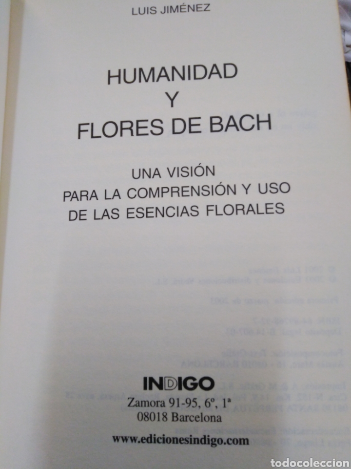 Libros: HUMANIDAD Y FLORES DE BACH - JIMENEZ,Luis. - Foto 4